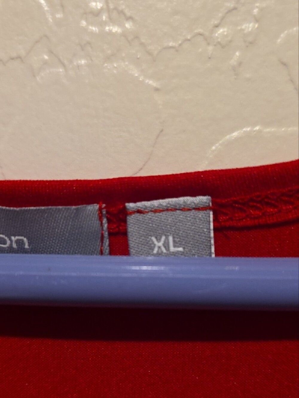 NY Collection Red Short Sleeve Scoop Neck Tee - Picture 7 of 7